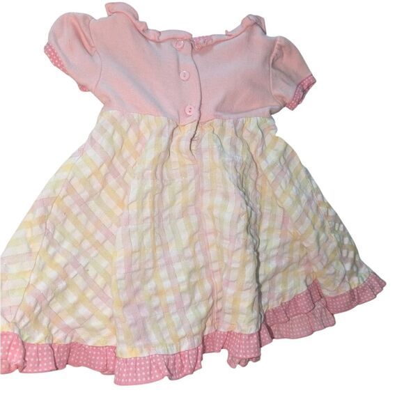 Vintage Infant Youngland Pink Yellow Seersucker Floral Summer‎ Dress - Picture 6 of 6